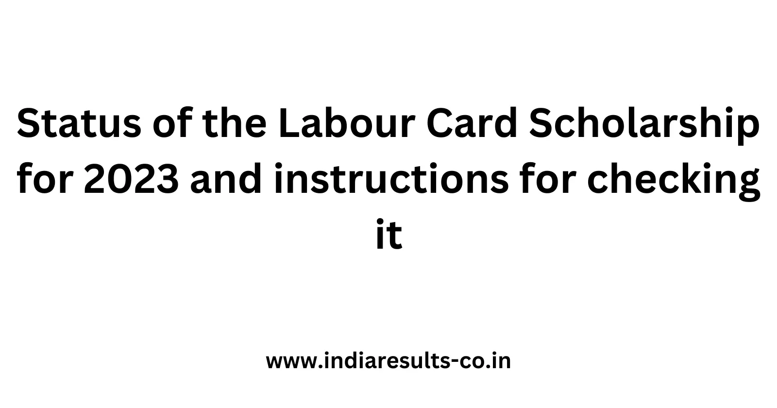 Status of the Labour Card Scholarship for 2023 and instructions for checking it